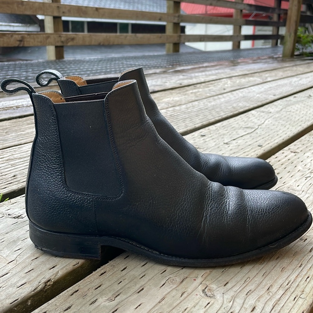 Taft Pebble-grain Leather Chelsea Boots